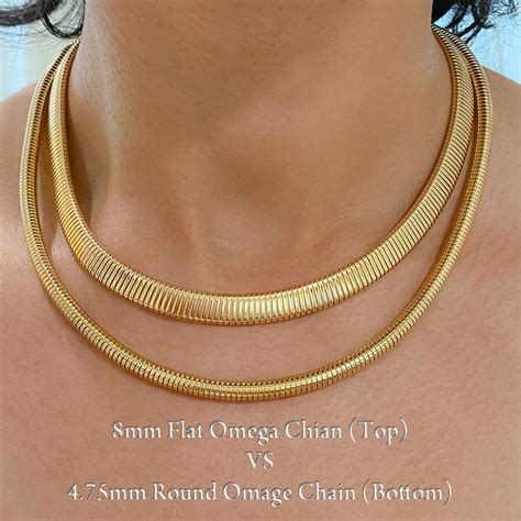 omega necklace price|14k gold omega chain necklace.